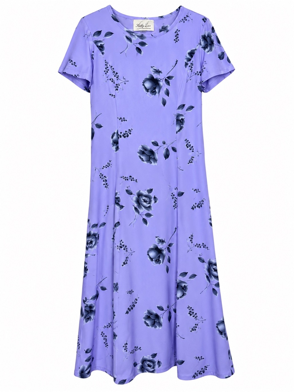 Vintage 1990s Kathie Lee Collection Women’s Size 12 Lavender Floral Maxi Dress